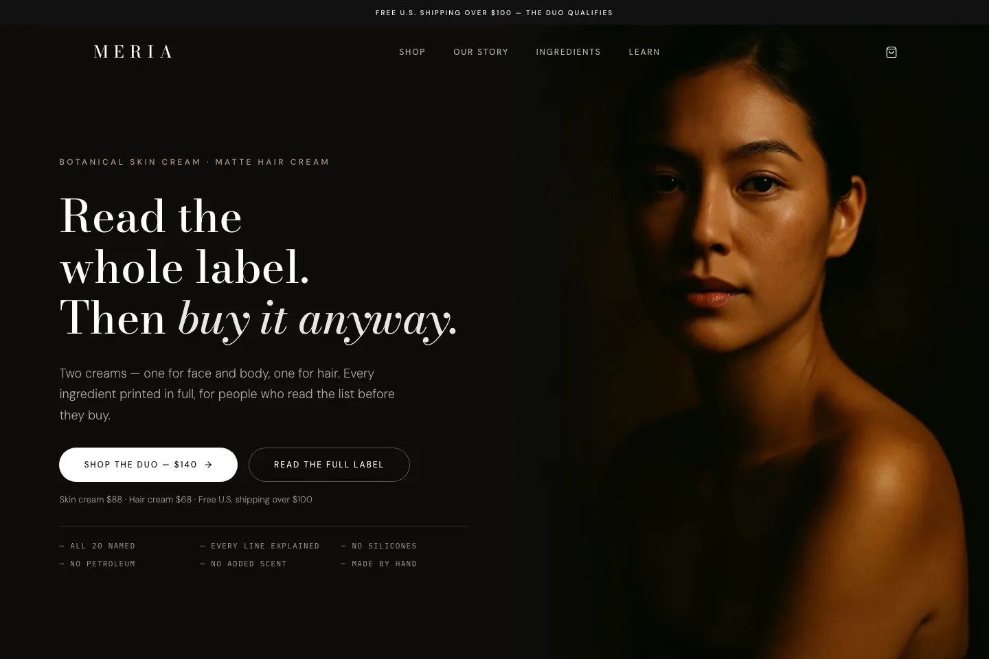 The Meria website